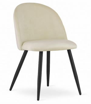 Krzesło tapicerowane Lutially beżowy aksamit Wyprzedaż