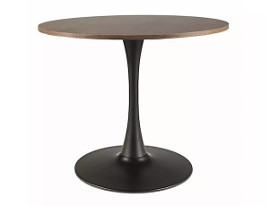 Stół do jadalni Amadeo okrągły blat 90 cm orzech/ czarny mat