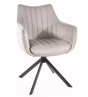 Krzesło tapicerowane Azalia obrotowe jasnoszary velvet Wyprzedaż