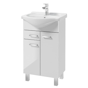 Szafka pod umywalkę Loope z umywalką biała 46x80 cm HOMEBOOK