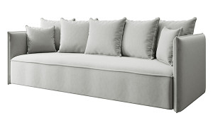 Kanapa z funkcją spania trzyosobowa Calabrio z pojemnikiem velvet ciemnoszara łatwoczyszcząca HOMEBOOK kanapa z funkcją spania