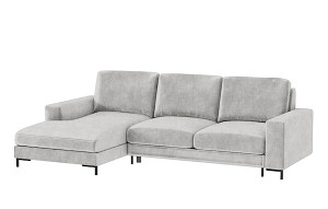 Narożnik rozkładany z funkcją spania Mokpeo L-kształtny z dwoma pojemnikami na czarnych nóżkach beżowy w tkaninie łatwoczyszczącej lewostronny HOMEBOOK