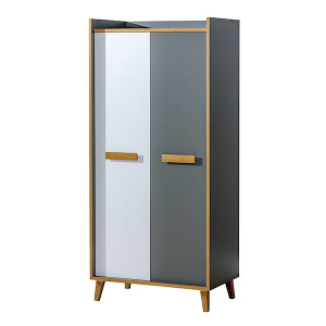 Szafa dwudrzwiowa Ellipticum antracyt/biały HOMEBOOK