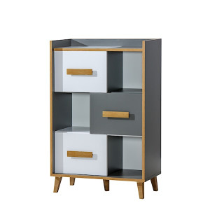 Komoda z szufladami Ellipticum antracyt/biały HOMEBOOK