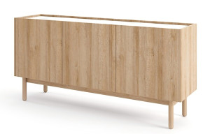 Komoda niska Loppi 68 cm trójdrzwiowa dąb riviera / marmur bianco HOMEBOOK