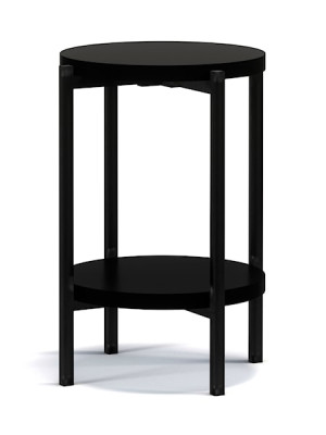 Stolik kawowy Kortala okrągły 40 cm czarny mat wysoki HOMEBOOK