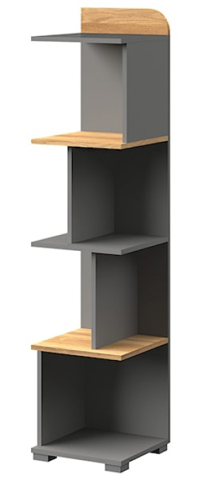 Regał młodzieżowy Gamona 35 cm otwarty jasny grafit / dąb nash HOMEBOOK