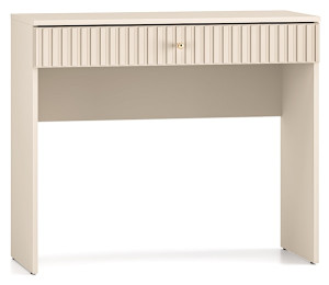 Toaletka Caletto z szufladą 92 cm ozdobne lamele beżowa Wyprzedaż