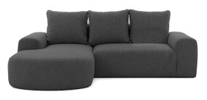 Narożnik modułowy Castellina L-kształtny 255 cm mniejszy grafitowy w tkaninie boucle lewostronny Wyprzedaż
