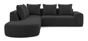 Narożnik modułowy Castellina L-kształtny 255 cm większy grafitowy w tkaninie boucle lewostronny Wyprzedaż