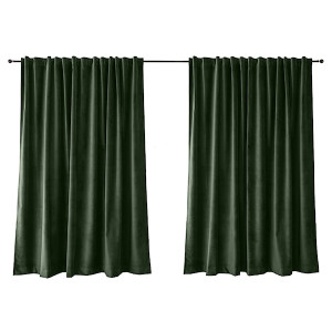 Zasłona do salonu Myrrhis w tkaninie PET FRIENDLY 140x270 cm zielona HOMEBOOK