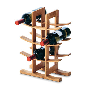 Regał na wino Battie drewniany HOMEBOOK