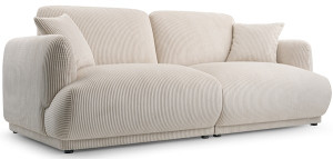 Sofa trzyosobowa Chacco jasnobeżowa sztruks Wyprzedaż