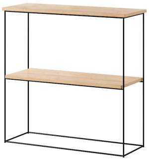 Konsola Toni z półką 80 cm Dąb lancelot z czarnymi nogami Wyprzedaż