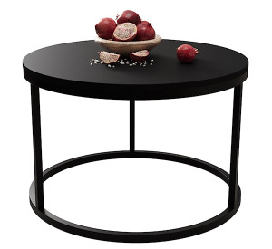 Stolik kawowy Sabello okrągły 60 cm czarny mat Wyprzedaż