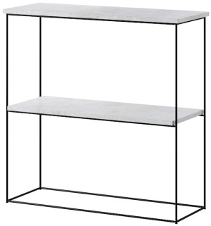 Konsola Toni z półką 80 cm Beton z czarnymi nogami Wyprzedaż