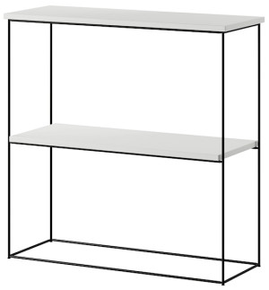 Konsola Toni z półką 80 cm Biały z czarnymi nogami Wyprzedaż