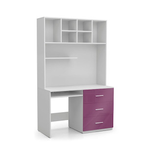 Biurko Melidre 120x60 cm z nadstawką Fioletowy HOMEBOOK