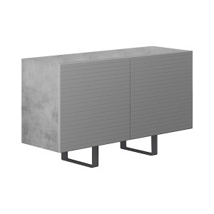 Włoska komoda dwudrzwiowa Gondil 110 cm z przetworzonych butelek PET Beton/Szary HOMEBOOK