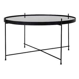 Stolik kawowy Marcolino średnica 70 cm czarny Wyprzedaż