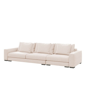 Sofa trzyosobowa Mia kremowa w tkaninie łatwoczyszczącej HOMEBOOK