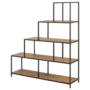 Regał na książki Seaford 135 cm dąb dziki-czarny HOMEBOOK
