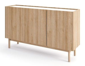 Komoda Loppi 83 cm trójdrzwiowa dąb riviera / marmur bianco HOMEBOOK