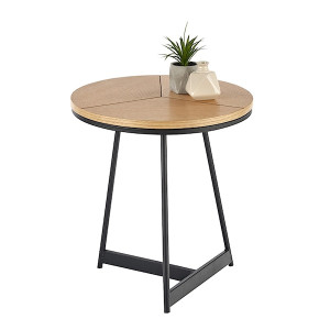 Stolik kawowy Siantly średnica 45 cm dąb naturalny - czarny HOMEBOOK