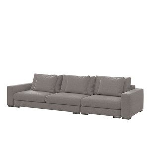 Sofa trzyosobowa Mia ciemnoszara w tkaninie łatwoczyszczącej HOMEBOOK