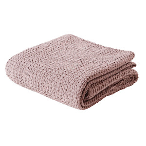 Narzuta na łóżko Alpinia bawełniana różowa 140x220 cm HOMEBOOK