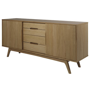 Komoda dwudrzwiowa Wezen z czterema szufladami ciemny dąb HOMEBOOK