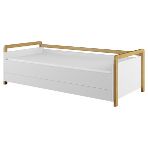 Łóżko dla dzieci Viotte z pojemnikiem na pościel białe Wyprzedaż