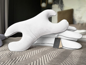 Poduszka przeciwzmarszczkowa DiPiu biała z szarą lamówką Wyprzedaż