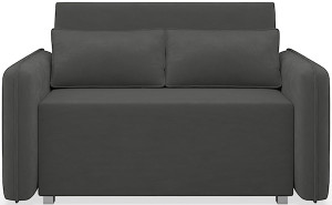 Kanapa rozkładana dwuosobowa Duelia z pojemnikiem grafitowa szenil hydrofobowy Wyprzedaż