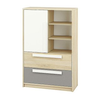 Komoda jednodrzwiowa Madarro z dwiema szufladami szary platyna HOMEBOOK