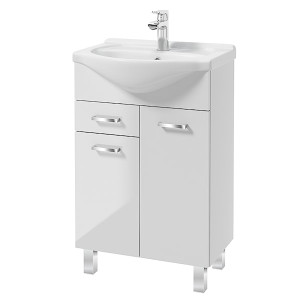 Szafka pod umywalkę Loope z umywalką biała 53x80 cm HOMEBOOK