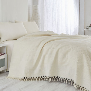 Narzuta Singiel 220x240 cm kremowa HOMEBOOK