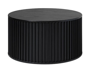 Stolik kawowy Ovitties okrągły 85 cm czarne lamele HOMEBOOK