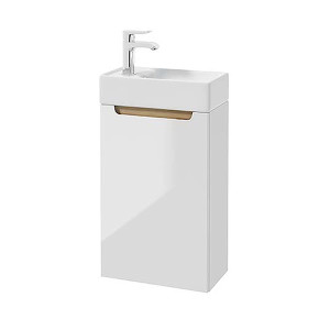 Szafka pod umywalkę Saeli wisząca biały połysk 39x22 cm HOMEBOOK