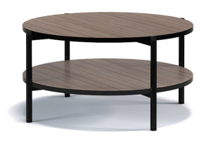 Stolik kawowy Kortala okrągły 80 cm captains deck z półką HOMEBOOK