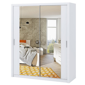 Szafa Rinker 180 cm z lustrem Biały HOMEBOOK