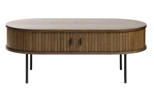 Ława drewniana Gativel 120x60 cm lamele dąb palony HOMEBOOK