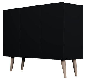 Komoda trzydrzwiowa Damally 120 cm czarna HOMEBOOK