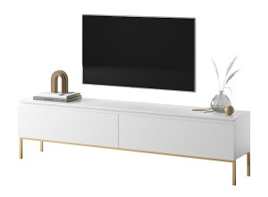 Szafka RTV Bemmi 175 cm biała ze złotymi nogami HOMEBOOK