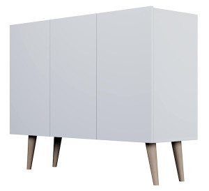 Komoda trzydrzwiowa Damally 120 cm biała HOMEBOOK
