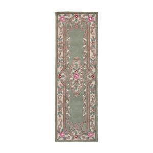 Dywan wełniany Aubusson zielony Prostokątny/67x210 HOMEBOOK