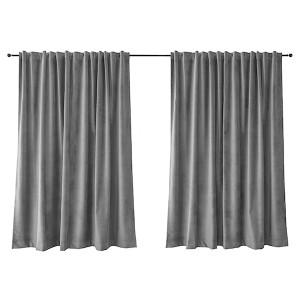 Zasłona do salonu Myrrhis w tkaninie PET FRIENDLY 280x270 cm szara HOMEBOOK