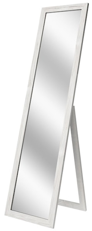 Lustro stojące Ferlows 146x46 cm białe drewno Wyprzedaż