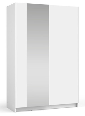 Szafa przesuwna Fiaso dwudrzwiowa z lustrem 120 cm biała Wyprzedaż