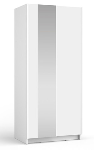 Szafa przesuwna Fiaso dwudrzwiowa z lustrem 80 cm biała Wyprzedaż